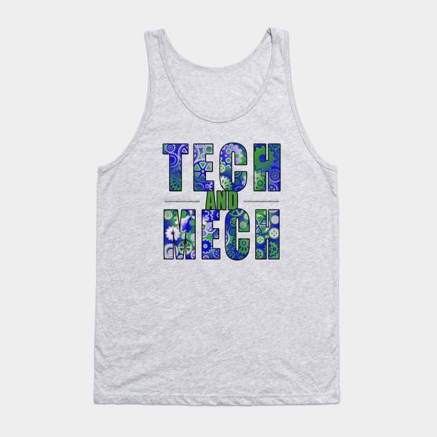 Blue Tech and Mech Tank Top by Gaspar Avila